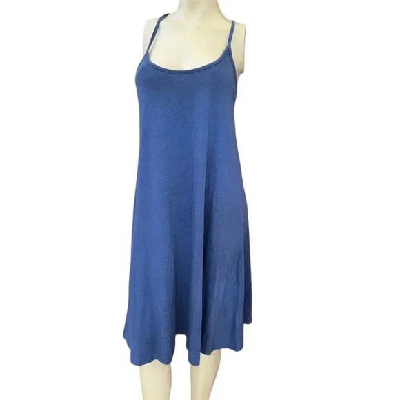 GAP Sleeveless Swing Dress Blue Criss-Cross Back Straps Size S/Petite - Picture 1 of 11